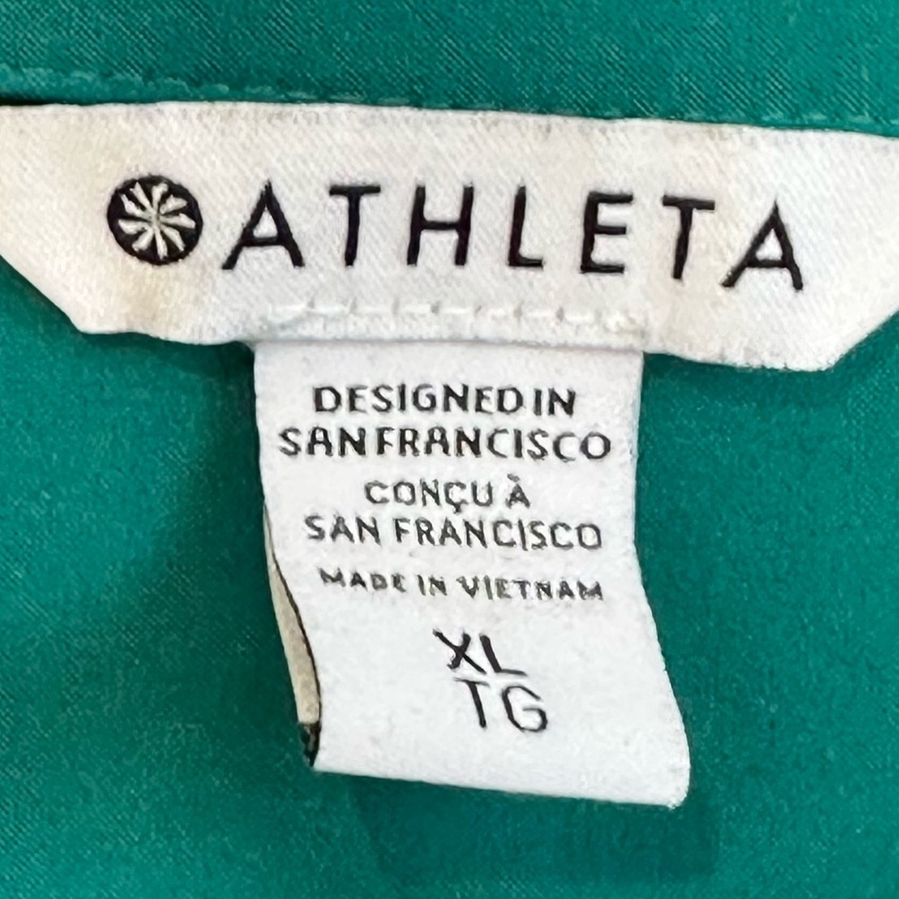 Athleta Everlasting Tank Sleeveless Button Down Green Size XL GUC - Picture 2 of 5
